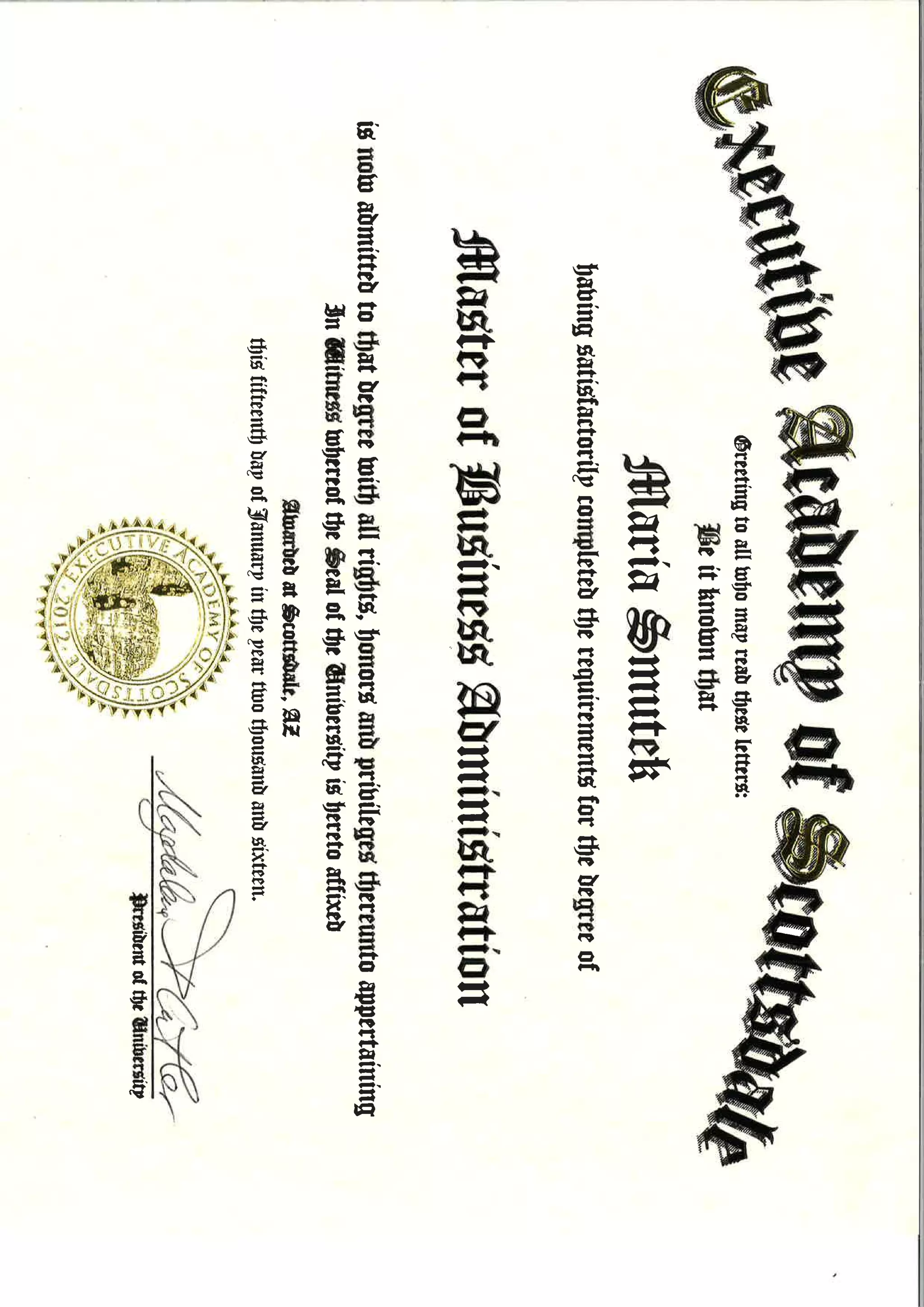 MBA diploma and transcript | PDF