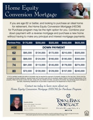 Rayetta Webb
Reverse Mortgage Consultant
Direct: 434-238-0765
rayetta.webb@townebankmortgage.com
NMLS #: 165753
 