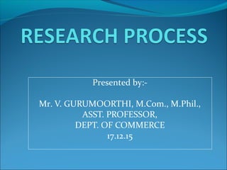 Presented by:-
Mr. V. GURUMOORTHI, M.Com., M.Phil.,
ASST. PROFESSOR,
DEPT. OF COMMERCE
17.12.15
 