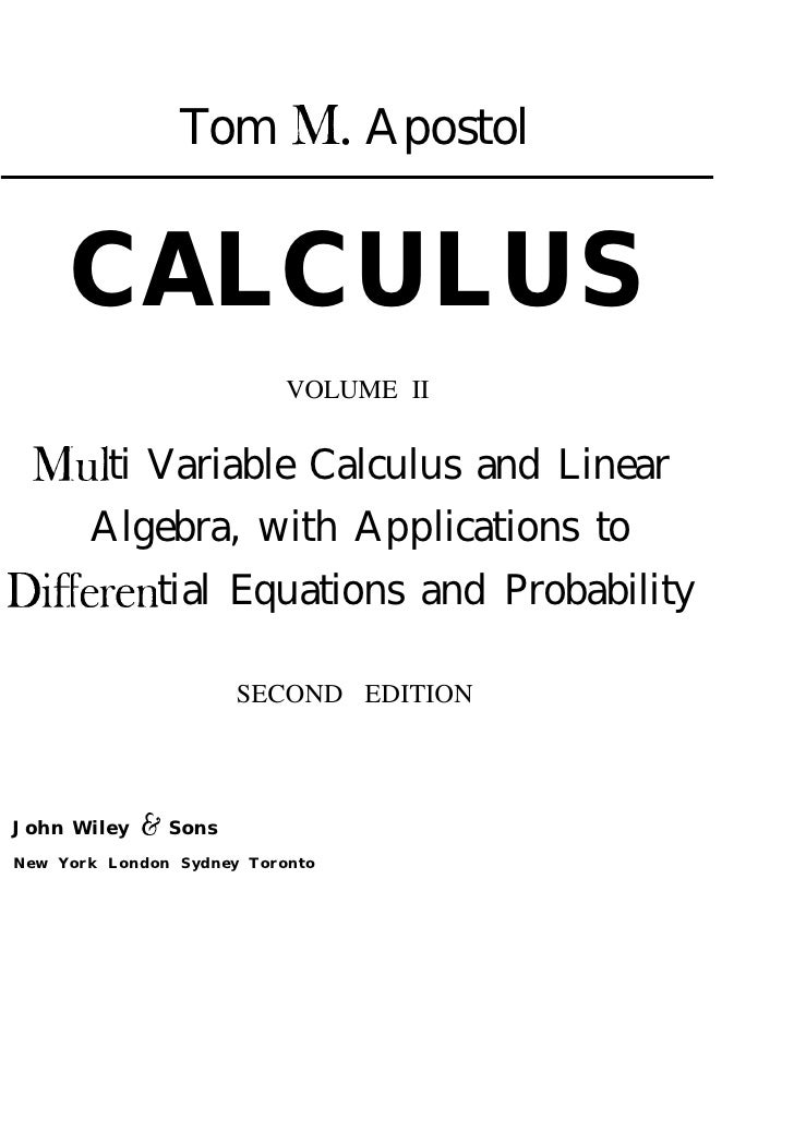 (PDF) Calculus - Tom Apostol (Vol.2) | Rogerio Fontelles ...