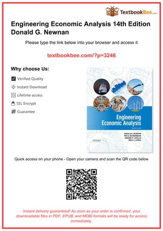 Engineering Economic Analysis 14th Edition by Donald G. Newnan - Comprehensive Guide | PDF