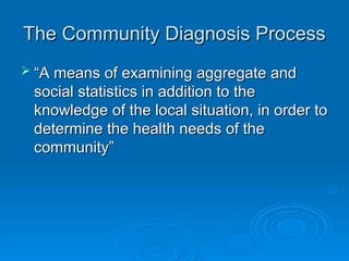 community diagnosis for medical students.ppt