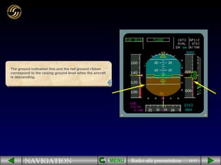12/17 The ground indication line and the red ground ribbon correspond to the raising ground level when the aircraft is descending. MENU 