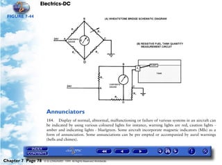 Electrics-DC

 FIGURE 7-44




                     Annunciators
                     184. Display of normal, abnormal, malfunctioning or failure of various systems in an aircraft can
                     be indicated by using various coloured lights for instance, warning lights are red, caution lights -
                     amber and indicating lights - blue/green. Some aircraft incorporate magnetic indicators (MIs) as a
                     form of annunciation. Some annunciations can be pre empted or accompanied by aural warnings
                     (bells and chimes).




Chapter 7 Page 78   © G LONGHURST 1999 All Rights Reserved Worldwide
 