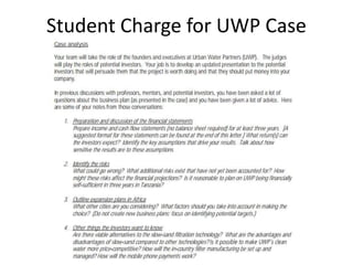 Student Charge for UWP Case
 