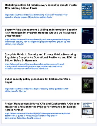 Security Metrics Management Gerald L. Kovacich | PDF