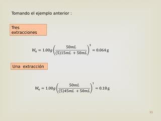 11
Tomando el ejemplo anterior :
Tres
extracciones
Tres
extracciones
Una extracción
Una extracción
 