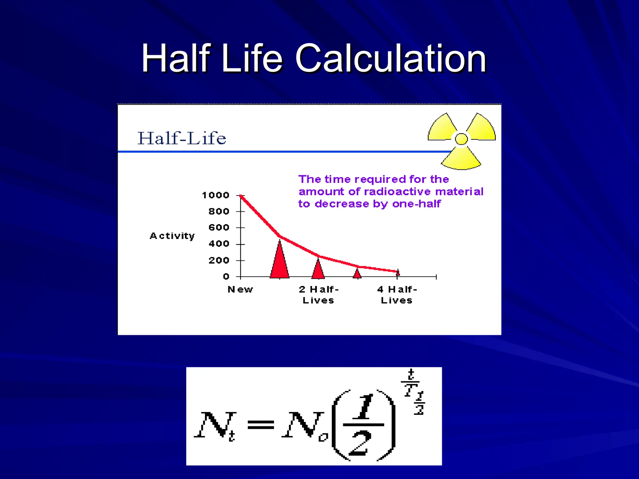 Half Life Calculation
Half Life Calculation
 