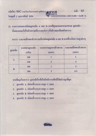 วิทย์ม.3 ปีการศึกษา 2553 ชุด c