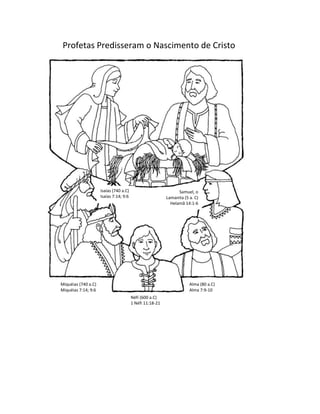 Profetas Predisseram o Nascimento de Cristo




                     Isaías (740 a.C)                           Samuel, o
                     Isaías 7:14; 9:6                     Lamanita (5 a. C)
                                                            Helamã 14:1-6




Miquéias (740 a.C)                                                    Alma (80 a.C)
Miquéias 7:14; 9:6                                                    Alma 7:9-10
                                        Néfi (600 a.C)
                                        1 Néfi 11:18-21
 