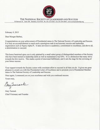 Letter from NSLS Founder