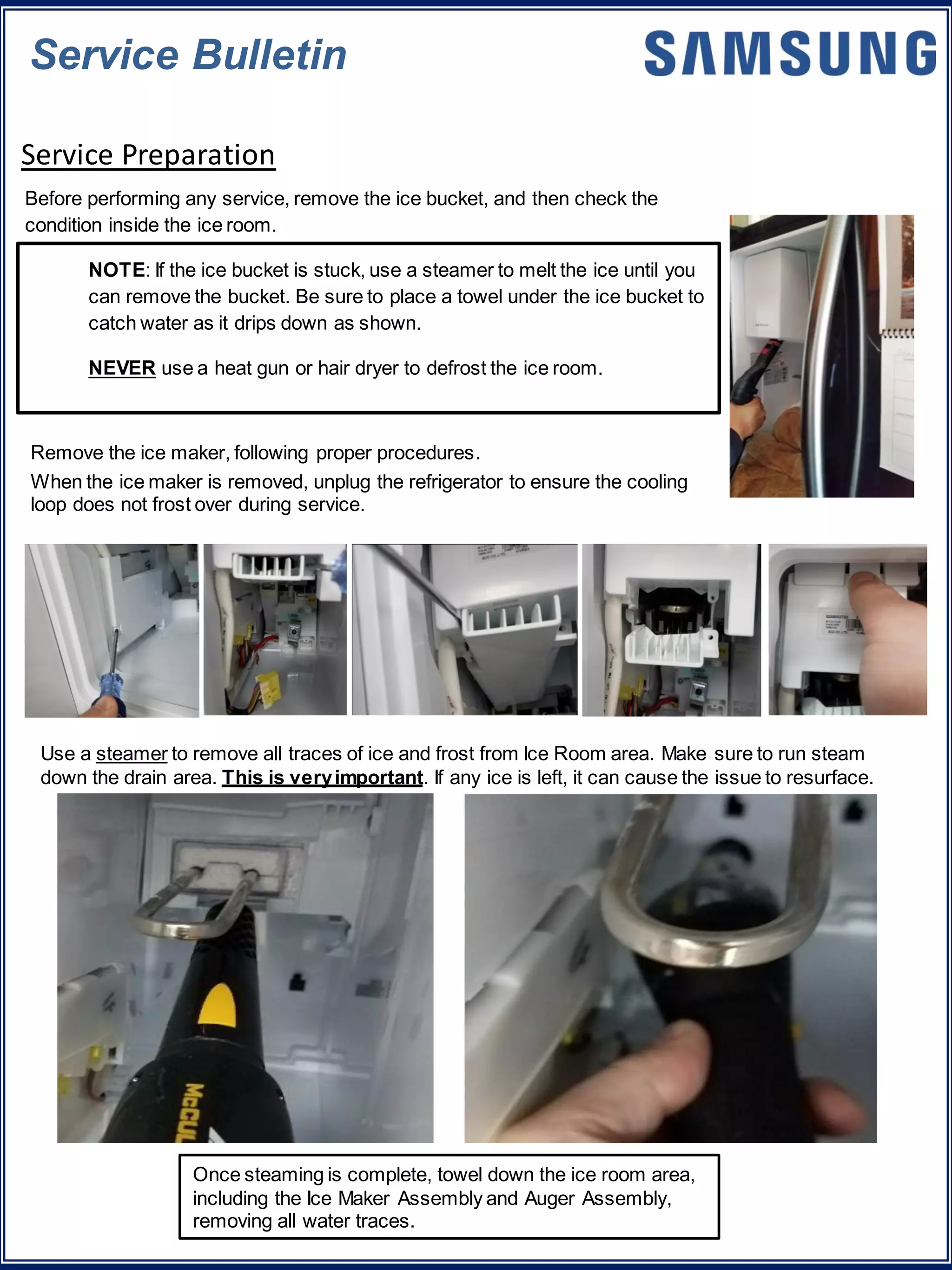 samsung ice bucket assembly