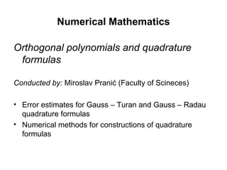 Ali Banja Math D02L04 V Jovanovic - Math research at University of Banja Luka | PPT