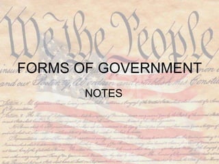 FORMS OF GOVERNMENT NOTES 