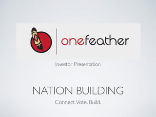 NATION BUILDING
Connect.Vote. Build.
Investor Presentation
 
