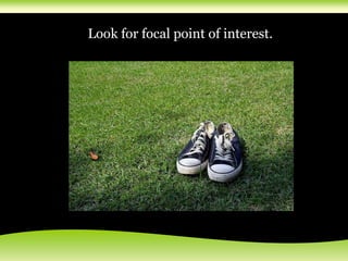 Look for focal point of interest.
 