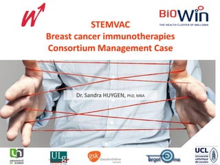 STEMVAC
Breast cancer immunotherapies
Consortium Management Case
Dr. Sandra HUYGEN, PhD, MBA
 