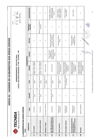 Memorial Descritivo da Obra The Five East Batel Curitiba
