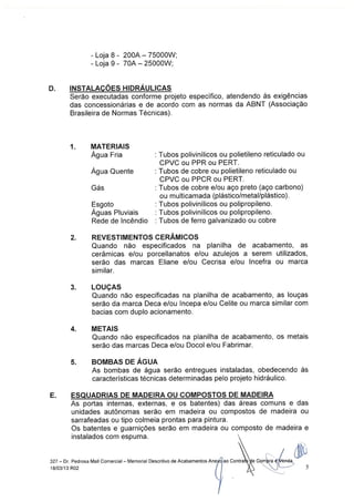 Memorial Descritivo da Obra The Five East Batel Curitiba