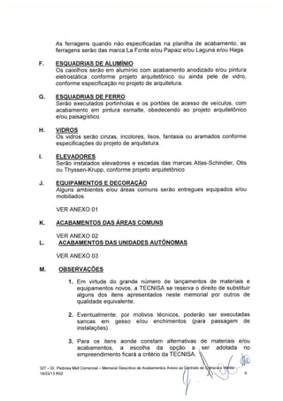 Memorial Descritivo da Obra The Five East Batel Curitiba