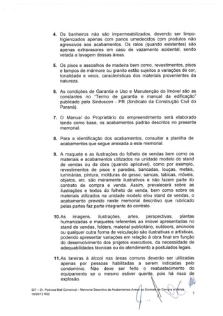 Memorial Descritivo da Obra The Five East Batel Curitiba