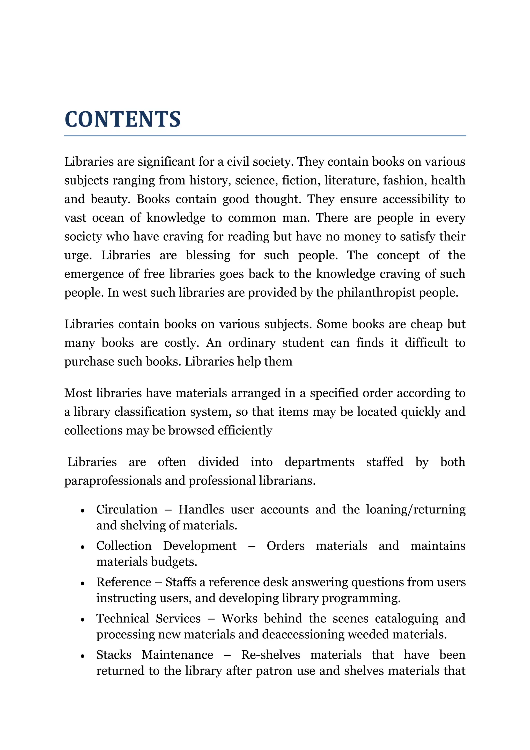 (327663795) importance of school library and organisation | PDF