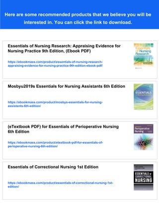Essentials for nursing practice Ninth Edition Hall | PDF
