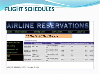 FLIGHT SCHEDULES
 