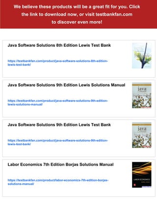 Java Software Solutions 8th Edition Lewis Solutions Manual | PDF