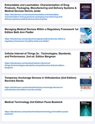 Biocompatibility and Performance of Medical Devices 2nd Edition ...