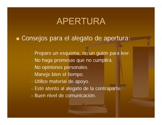 Alegatos de apertura y clausura en un proceso judicial | PDF