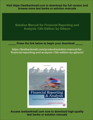 Solution Manual for Financial Reporting and Analysis 13th Edition by ...