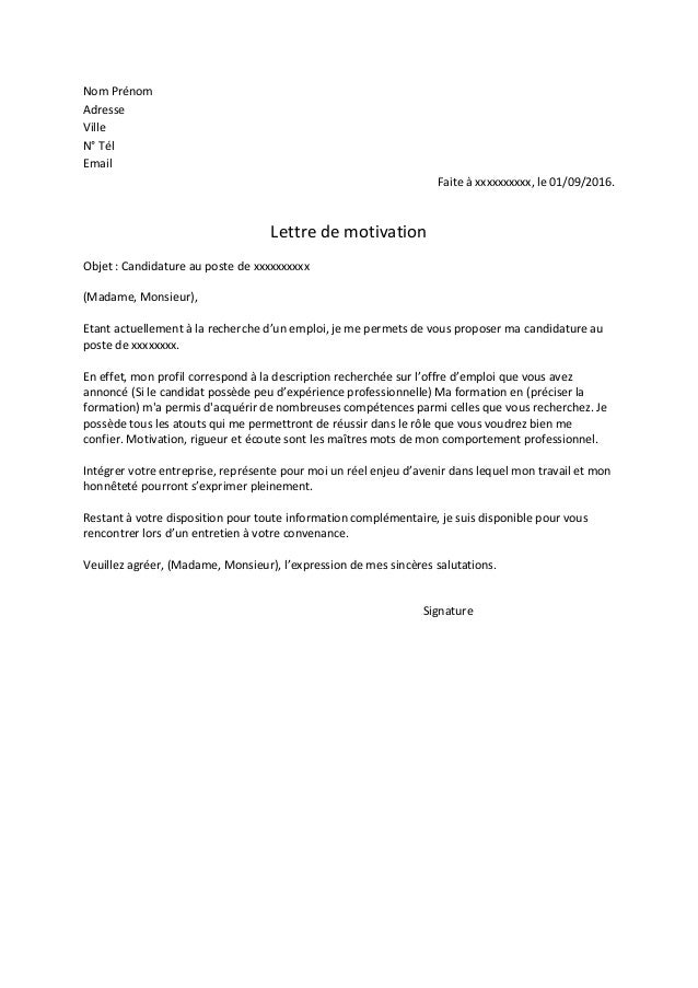 Lettre De Motivation Passe Partout Exemple Ici Https Bit Ly 345uf5o