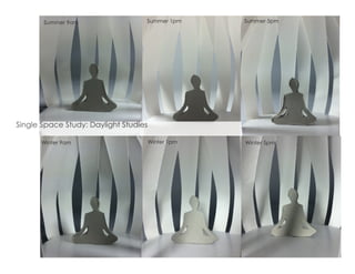 Summer 9am Summer 5pmSummer 1pm
Winter 5pmWinter 1pmWinter 9am
Single Space Study: Daylight Studies
 