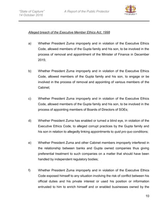 “State of Capture” A Report of the Public Protector
14 October 2016
11
Gupta family and his son to be given preferential t...