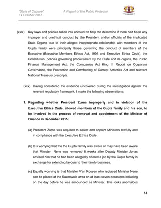 “State of Capture” A Report of the Public Protector
14 October 2016
15
given that at the time he was a Member of Parliamen...