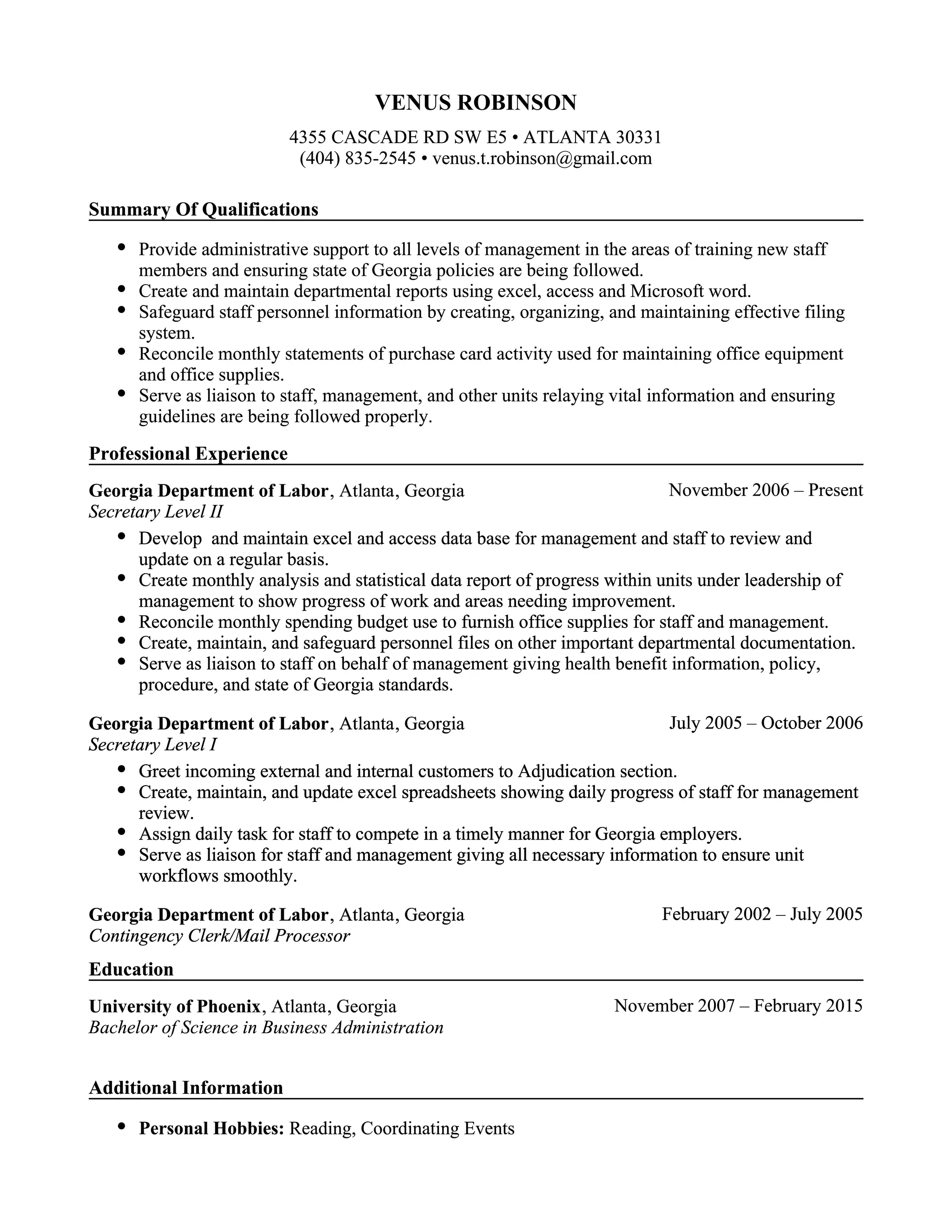 Administrative Resume PDF - Administrative Resume 1 2048