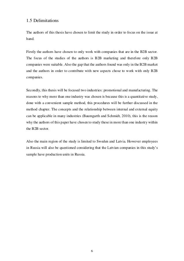 Bachelor thesis b2b