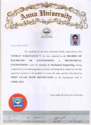 Degree certificate