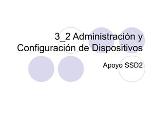 3_2 Administración y Configuración de Dispositivos Apoyo SSD2 