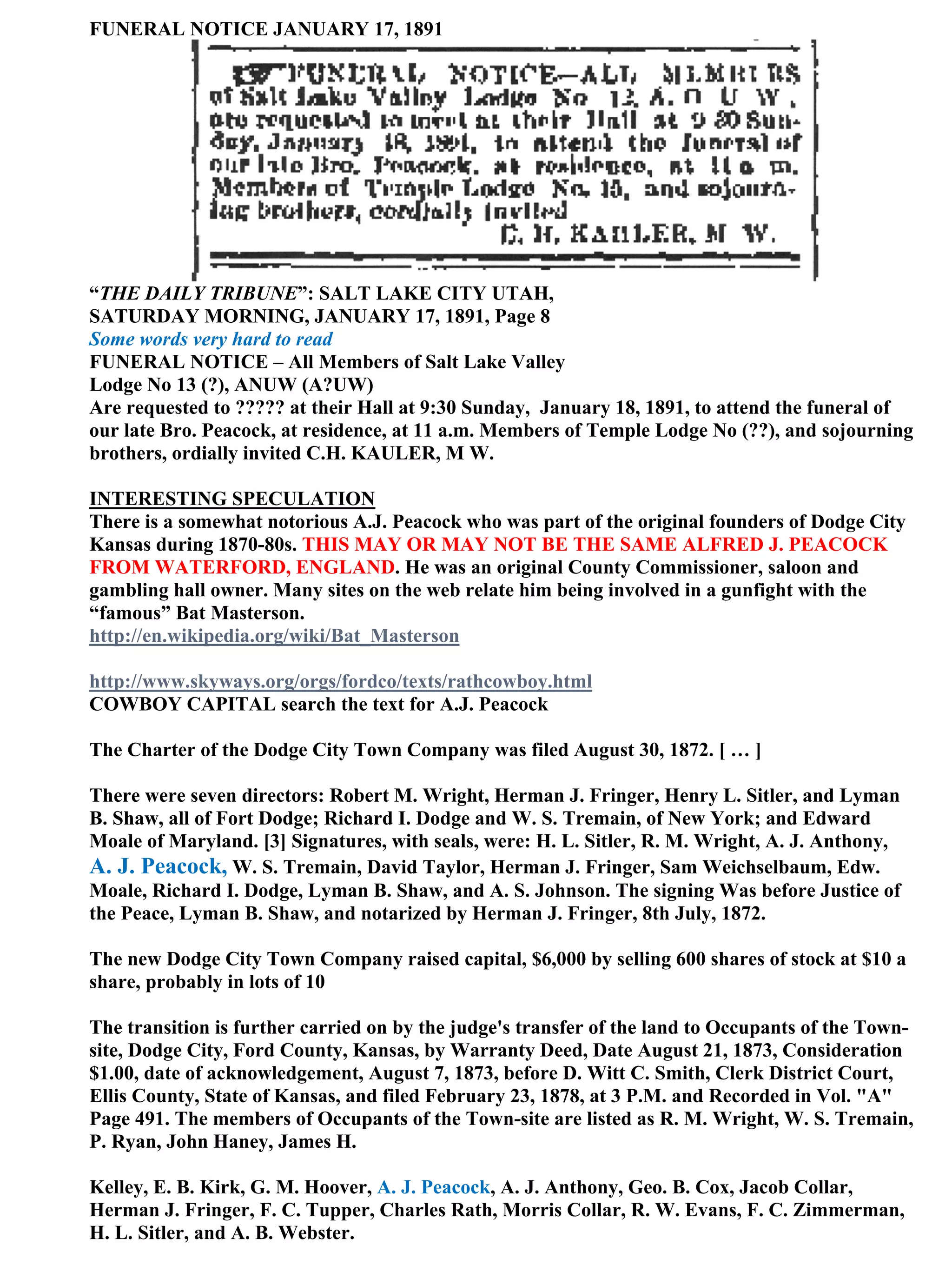 Alfred J Peacock | PDF