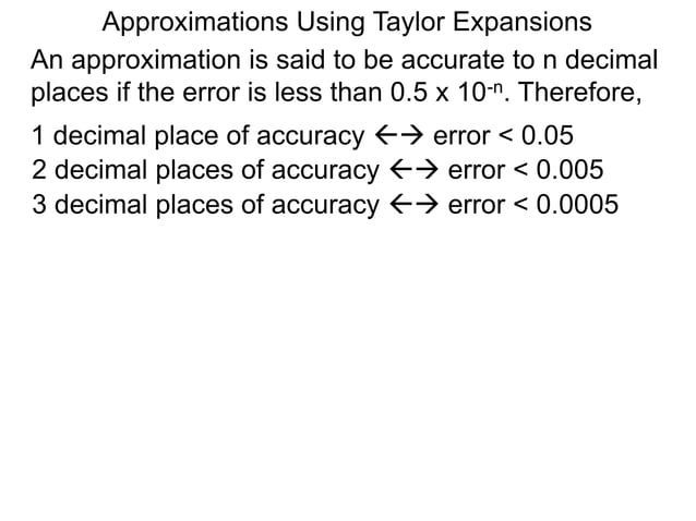 32 approximation, differentiation and integration of power series x | PPTX