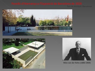 Parc de Montjuïc (Barcelona) Mies van der Rohe (1886-1969)   Pavelló d’Alemanya a l’Exposició de Barcelona de 1929   