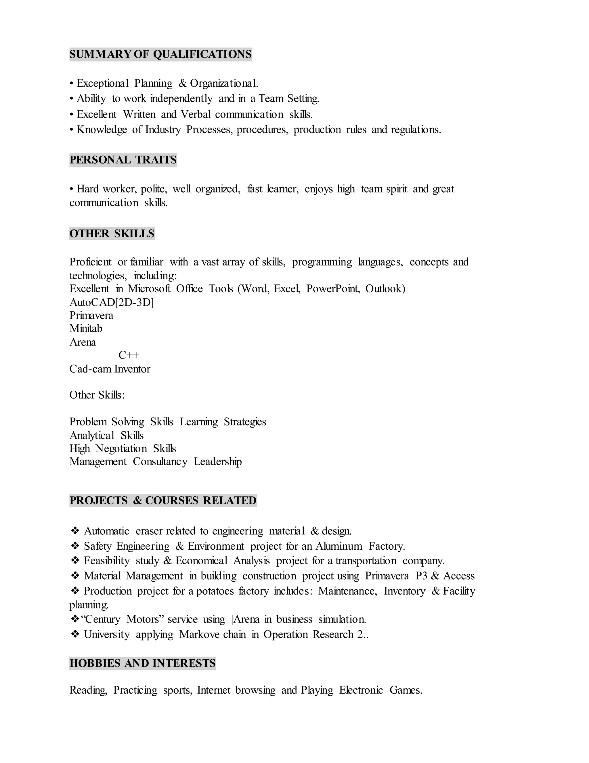Mohammad Hajj Chehade CV | DOCX