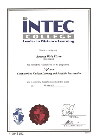 INTTEC Diploma Fashion Design