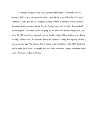 CIA Covert Operations in Vietnam | DOCX | Death, Injury, or Military ...