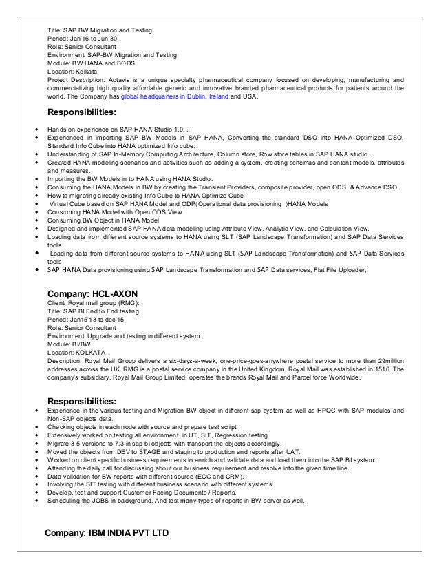 sap resume