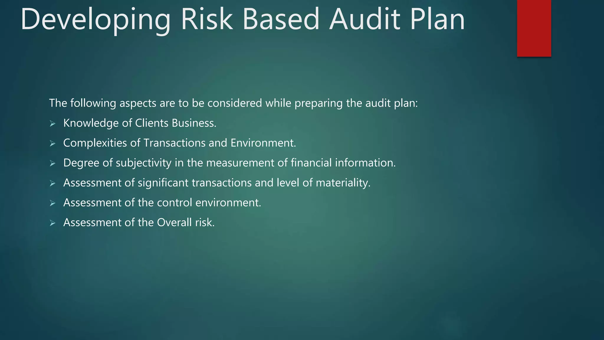 A Presentation on Risk Based Auditing | PPTX | Business | Business and ...