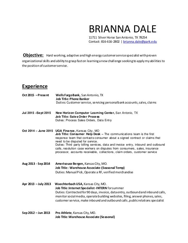 2016 Brianna Dale Resume