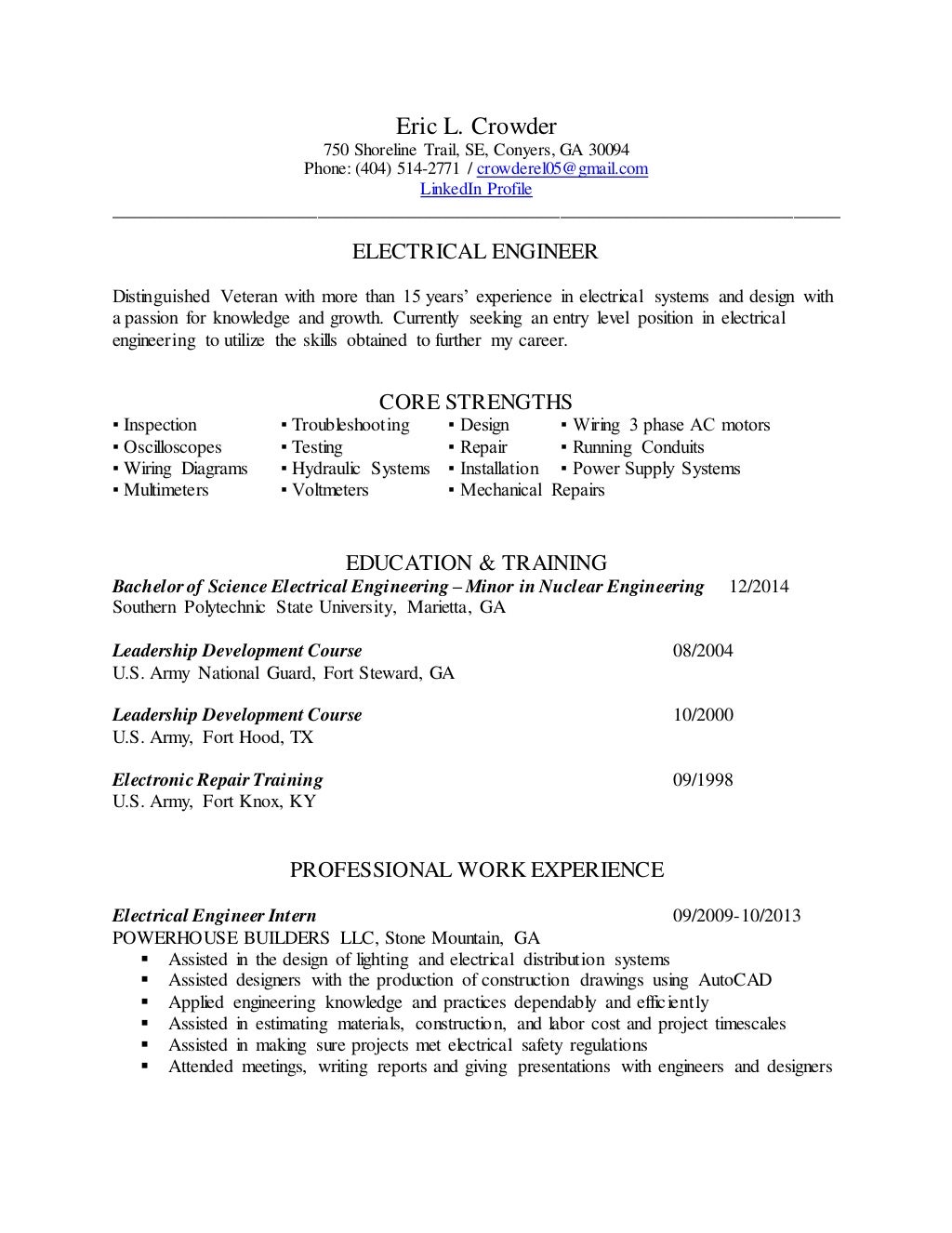 resume format in word for electrical engineer